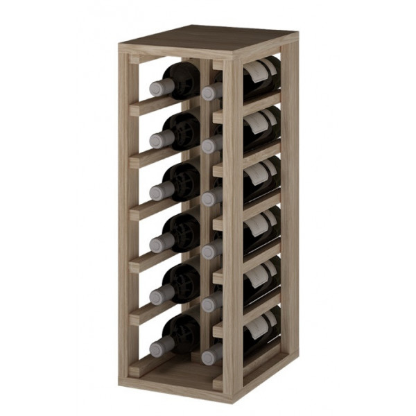 Oak wood wine rack for 12 bottles